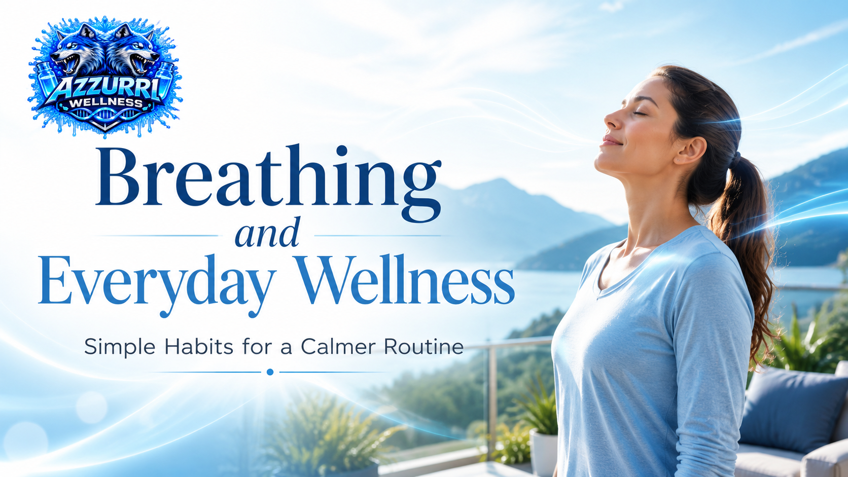 Breathing and everyday wellness routine with a calm outdoor lifestyle setting